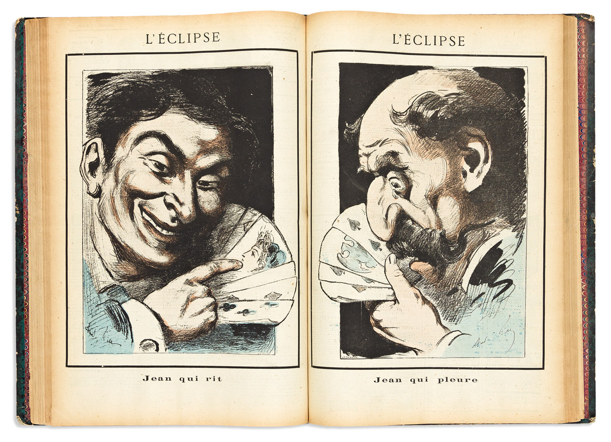 (CARICATURE -- PERIODICAL ILLUSTRATION.) Three bound collections.